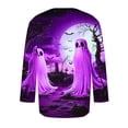thumbnail image 2 of Camisas de Manga Larga para Hombres Imprimir Blusa de Manga Corta de Cuello Redondo, Camisas de Lino para Hombres, 2 of 4