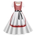 thumbnail image 1 of Puntoco Vestido De Manga Corta Para Mujer Oktoberfest Estampado Vestido De Fiesta Con Cuello Redondo Rojo Xl,Regalos Para Mujer Joven, 1 of 3
