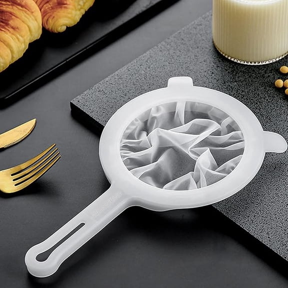 1 Piece Fine Nylon Mesh Strainer Kitchen Food Yogurt Mesh Sieve Plastic Mesh Colander with Handle Mini Brine Shrimp Separation Net for Filtering Juice Milk Soy Coffee Honey Wine Yogurt (120Mesh)