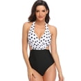 thumbnail image 3 of Miss Lavish London One Piece Swimsuits For Women Bathing Suits Cutout Swimwear Monokini Back Ties, 3 of 8