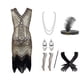 thumbnail image 2 of Vestido vintage de los años 20, vestido de fiesta con borlas y lentejuelas y cuentas para mujer, 2 of 6
