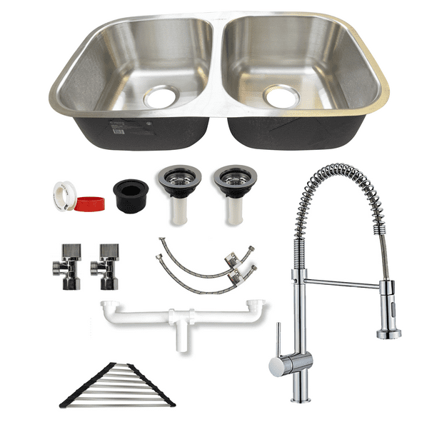 Tarja Doble En Acero Inox. Llave Monomando Y Kit Instalacion CNX TD8247SR2 KIT 002 ESC01 MZM8109F Bodega Aurrera en linea
