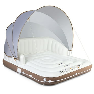 Costway Canopy Inflatable Pool Float Lounge Swimming Raft
