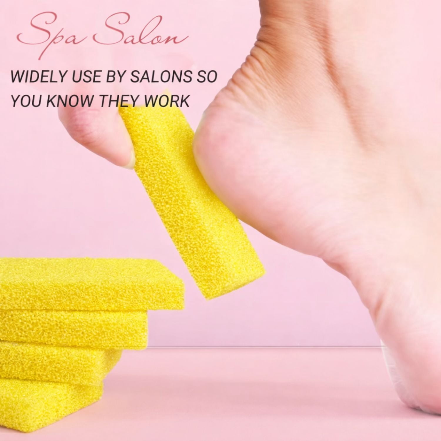 TP Plastic Disposable Foot Scrubber Sponge Pads Pedicure Pumice Stone for Feet Callus Remover Medium Coarse Yellow 1600Pcs