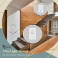 thumbnail image 5 of TOPGREENER Kalide Dimmer Light Switch, LED Dimmer Switch, Full Range Dimming, Single Pole/3-Way, 120VAC, 60Hz, 300W LED/CFL, Neutral Wire Not Required, Wall Plate Included, White, 5 of 5