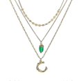 thumbnail image 1 of Fashion 26 Letters Natural Stone Charm Multi Layer Chain Necklace Women Jewelry--C-Product code 52103 C, 1 of 4
