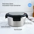 thumbnail image 5 of (4 pack) Mainstays Food Storage Container, Reusable Insulated Stainless Steel, Round, 28 oz, Well Suited to Hot or Cold Meals Away from Home, 5 of 14