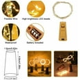 thumbnail image 2 of 20 Piezas Luces de Tapa de Botella, Guirnalda de Botella LED, 2m 20 Luces de Botella LED, Tapa de Botella LED con Pila de Botón, Lámpara de Botella para Bricolaje, Navidad, Fiesta, Boda, Halloween, 2 of 5