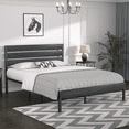 thumbnail image 4 of Wangbujianwang Twin size Platform Bed Frame with Rustic Wood Headboard and Footboard, Mattress Foundation, Strong Metal Slats Support, No Box Spring Needed, 4 of 9