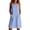 Blue, variant on Women Sleeveless Casual Dress V-Neck Lightweight - Blend Summer Everyday Outfit Solid Color Breathable Comfortable Relaxed Fit Effortless Chic Gown Blue XL