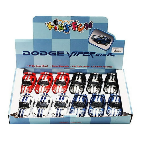 Dodge Viper GTS-R Diecast Car Package - Box of 12 4 inch scale Diecast Model Cars, Assorted Colors