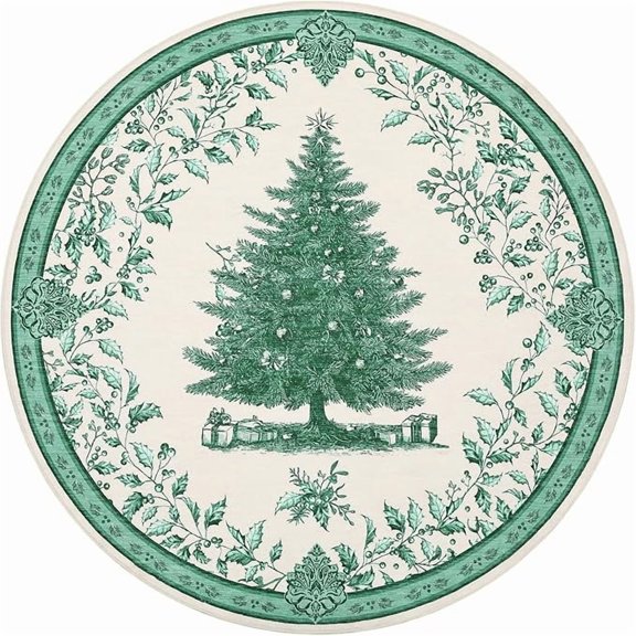Christmas Rugs Washable 4x4 Area Rug for Bedroom, Red Soft Nursery Rug Non-Slip Stain Resistant Living Room Rugs, Christmas Tree Print Holiday Decor Untra-Thin Carpet Rug for Office