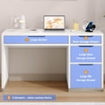 thumbnail image 3 of DreamCurship 52 inch White Desk with 4 Storage Drawers, Home Office Desk for Small Spaces, Computer Desk with File Cabinet, White, 3 of 7