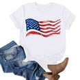 thumbnail image 4 of VerPetridure American Flag Stars Stripes Shirts for Women 4th of July Patriotic Shirt Cute Graphic Blouse USA Flag Tops Summer Tee, 4 of 4