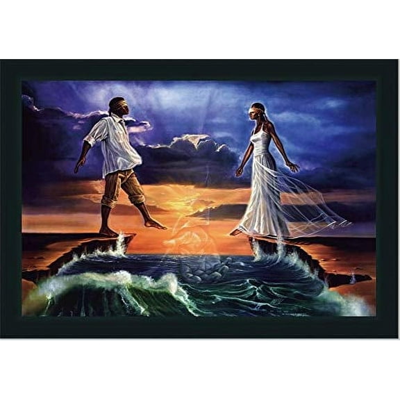 Step Out On Faith | Framed Religious Black Art | 28L X 40W" Inches