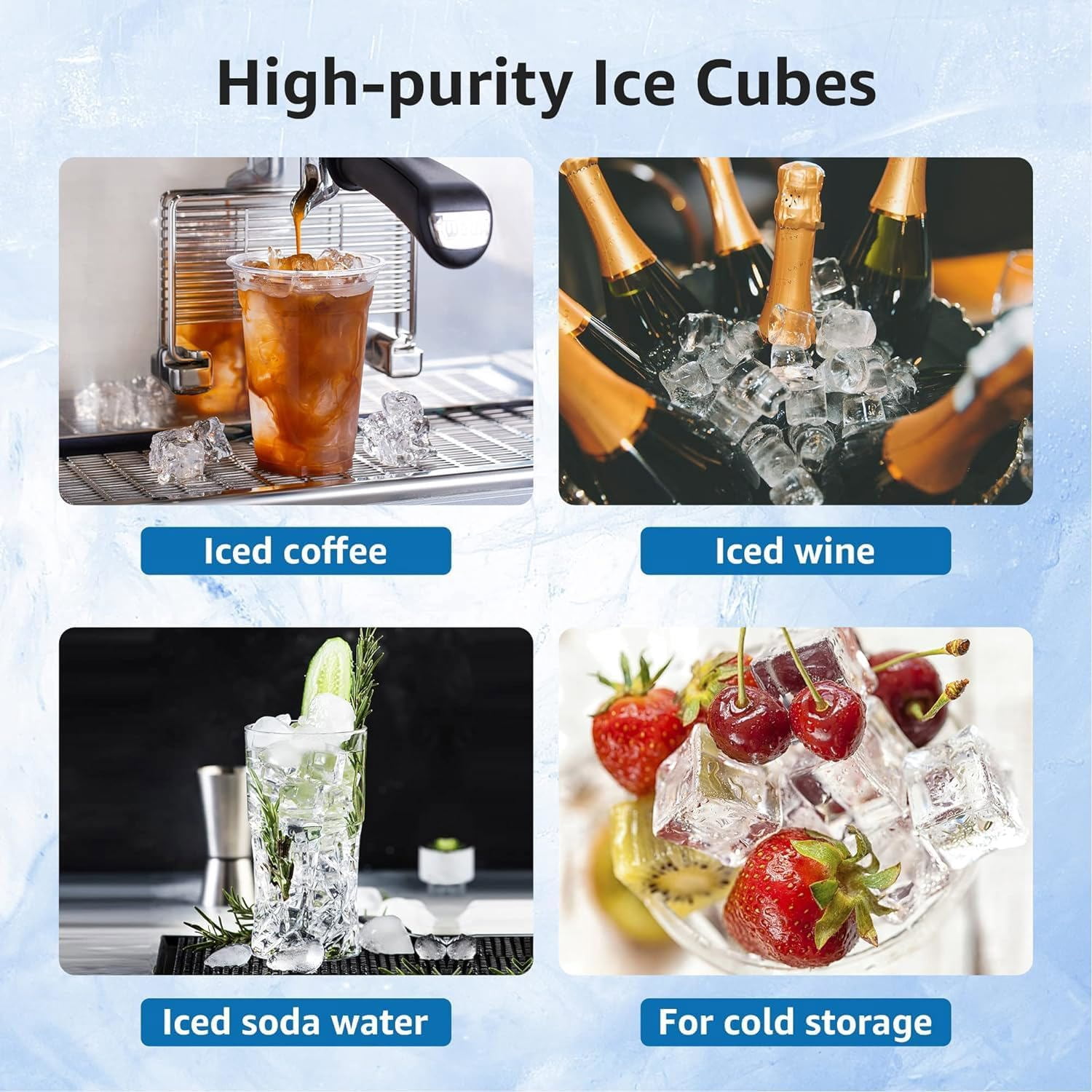 AQUA CREST C33 Ice Maker Water Filter, Replacement for GE® Opal Nugget Ice Maker Filter, P4INKFILTR, NSF 42&372 Certified, 3 Pack