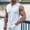 White, variant on Men's Ribbed Henley Tank Tops Knit V Neck Sleeveless Workout T Shirt Muscle Gym Fitness Tee White