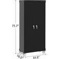 thumbnail image 3 of Metal Garage Storage Cabinet 72" High with Lockable Doors, Wheels, 4 Adjustable Shelves and Pegboard, Heavy Duty Storage for Workshop or Home, 3 of 9