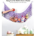 thumbnail image 3 of Large Stuffed Animal Storage Upgraded [in Wide/Handwoven Macrame/Cream] Toy Storage Net Hammock for Flat Wall Hardware Included, 3 of 6