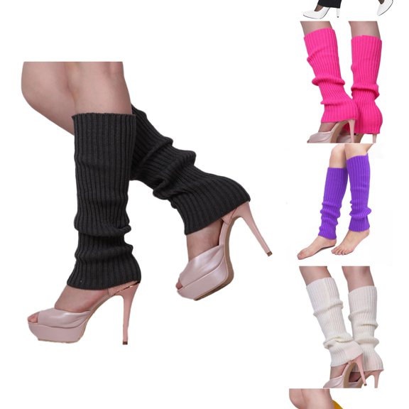 WMNTST Women's Crew Socks Solid Color Slouchy Socks Soft Stretchy Minimalist Leg Warmers Fit For Sports