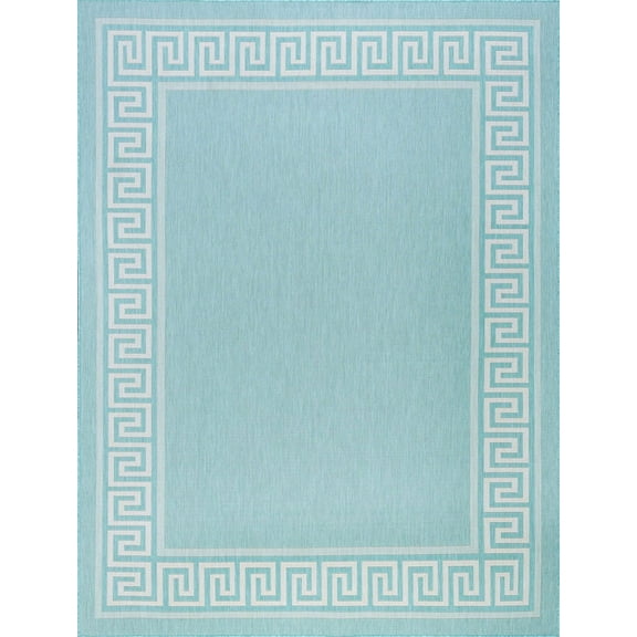 Tayse Eco Area Rug ECO1006 Transitional Aqua Solid Single-Color 3' 11'' x 5'3'' Rectangle