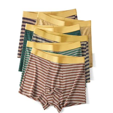 

6pcs Men‘s Winter Warm Striped Boxer Briefs Underwear