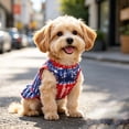 thumbnail image 4 of Dmlowu 4th of July Patriotic Dog Dress, Red White Blue Star Pattern Dog Clothes, Breathable Summer Party Outfit for Pets (5.5-8.8 lbs), 4th of July Decorations, 4 of 7