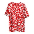 thumbnail image 6 of Xdegoge T Shirt for Women Round Neck Short Sleeve Casual Artistic Everyday Wear Oversized Fit Large Watercolor Botanical Floral Graphic Print Soft Stretchy Summer Spring Tops, 6 of 6