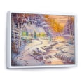 thumbnail image 2 of Designart Cottage sur Rivière dans la Forêt pendant Noël Cadre Flottant Traditionnel Art Mural, 2 of 4