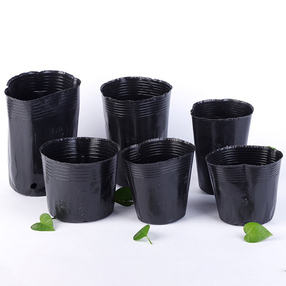 SPRING PARK 100Pcs Plastic Plant Flower Pots Nursery Garden Plants