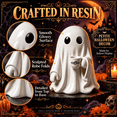 thumbnail image 5 of Halloween Ghost Figurine Holding Coffee Cup, Cute Spooky Tabletop Resin-Style Ornament for Shelf Mantel Desk Tiered Tray & Coffee Bar Decor, Seasonal Home Accent for Fall Party Displays, 5 of 17