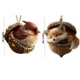 thumbnail image 2 of Fwttom 2 Pcs 3D Animal Christmas Ornaments Set - Cute Little Animals Three-Dimensional Figurine Hanging Christmas Tree Decorations, 2 of 3