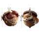 thumbnail image 3 of Adornos de animales de avellano en bosque de resina - 2 piezas de adorno de zorro, búho, conejo y erizo dormidos en tonos naturales para decorar el árbol de Navidad, 3 of 3