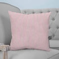 thumbnail image 4 of 18x18 Pillow Covers Set of 2, Pink Striped Throw Pillow Covers Decorative Couch Cushion Case, Modern Simple Farmhouse Beige Vintage Microfiber Square Pillowcases for Bedroom Car Living Room, 4 of 7