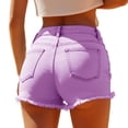 thumbnail image 6 of Denim Shorts for Women Ihhxva High Waisted with Pockets Frayed Hem Jean Light Wash Casual Summer Trendy Loose Fit Retro Stretchy Cotton M-3XL, 6 of 6