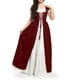 thumbnail image 1 of Womens Halloween Costumes 2024 Cosplay Gothic Dresses Women's Solid Color Dress Waist Square Collar Two-piece Cos Dress, 1 of 4