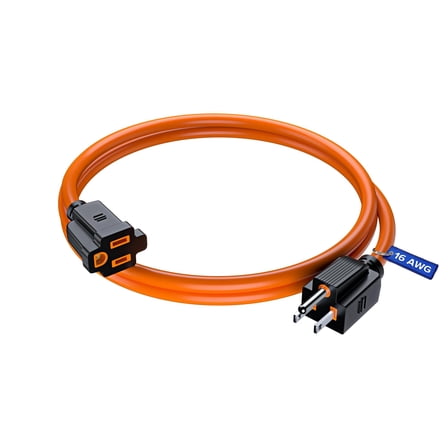 Maximm Extension Cord 1 Ft Orange Power Cords Indoor 16 Gauge Wire SJTW Heavy Duty ETL Listed (1Ft, Orange)