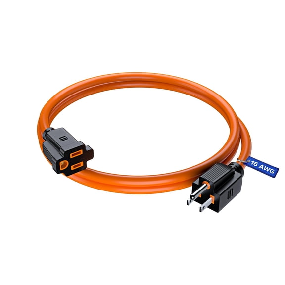 Maximm Extension Cord 1 Ft Orange Power Cords Indoor 16 Gauge Wire SJTW Heavy Duty ETL Listed (1Ft, Orange)