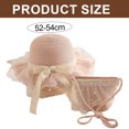 thumbnail image 2 of 52-54 cm circunferencia del sombrero sombrero para niños protector solar de verano sombrero de playa sombrilla sombrero de paja sombrero para el sol sombrero de encaje de perlas y conjunto de bolsa, 2 of 5