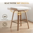 thumbnail image 6 of Guyou 26” Swivel Counter Height Bar Stools Without backrest, Upholstered Farmhouse Bar Stools with Footrest for Kitchen Island, Begie-Linen(Set of 2), 6 of 12