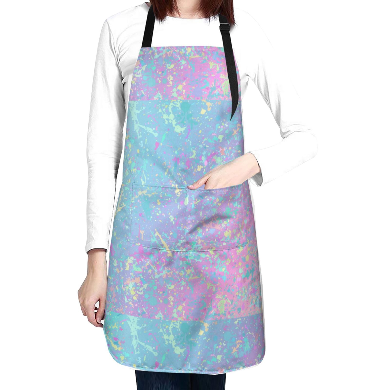 Kdxio Fantasy Gradient Apron with Pockets Adjustable Kitchen Aprons for Men Women Waterproof Aprons for Cooking,Drawing,Crafting, Baking Household Cleaning