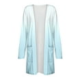 thumbnail image 6 of TKLPEHG Fall Fashion 2025 Women's Casual Lightweight with Pocketes Long Sleeve Open Front Cardigan Gradient Print Tops (Light Blue,M), 6 of 6