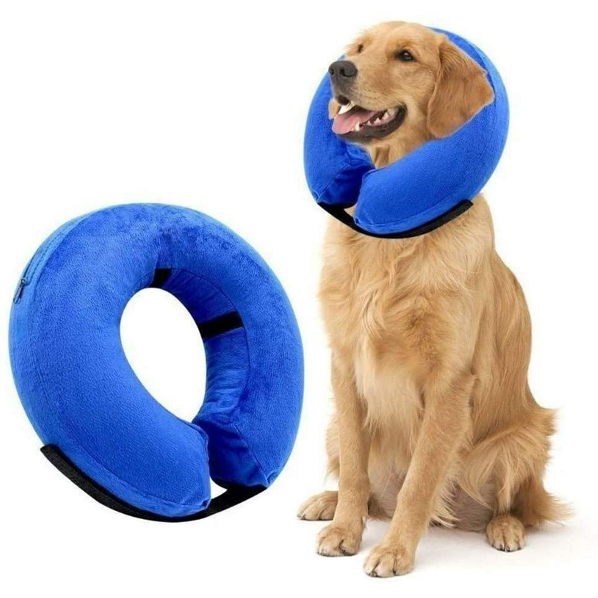 2020 Adjustable Inflatable Dog Collar Pet Surgery Recovery Cone Soft Protective Cover Ring Anti Biting Scratching Donut Collar New Size S