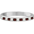 thumbnail image 2 of Garnet and Diamond Semi-Eternity Channel Ring 14k White Gold (0.40ct), 2 of 2
