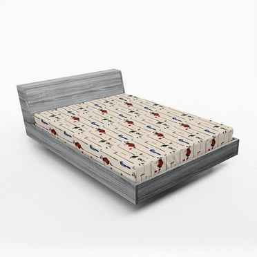 Ambesonne Golf Fitted Sheet, Club and Ball Sport Themed, Queen Size, Multicolor