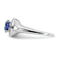 thumbnail image 3 of 925 Sterling Silver Rhodium-plated Diam. & Created Sapphire Ring Size: 9; for Adults and Teens; for Women and Men, 3 of 5