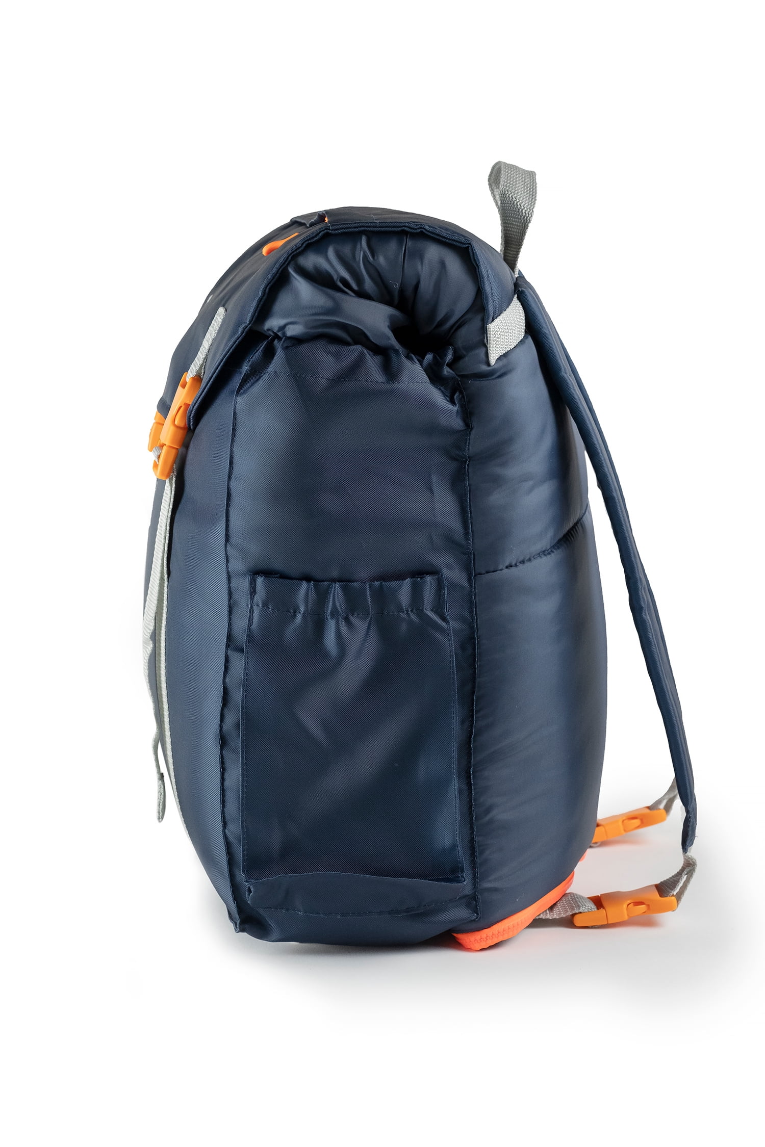 Mimish Sleep-N-Pack, 37F Kid's Sleeping Bag & Backpack, Navy/Green