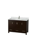 thumbnail image 2 of Wyndham Collection Sheffield 48" Wood Single Bathroom Vanity in Espresso/White, 2 of 3