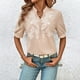 thumbnail image 2 of Vestidos Casuales Para Mujer, Blusas De Mujer De Moda Suéter de manga corta con cuello en V y bordado de lino sintético para mujer, top de moda, 2 of 7