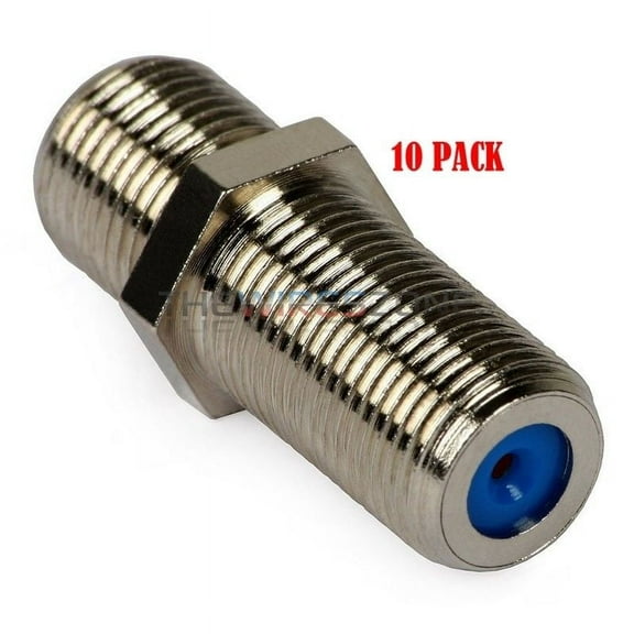 RG6 RG59 2.5GHz F-Jack to F-Jack Adapter F-81 Coupler 3/4" Long Barrel (10/pack)